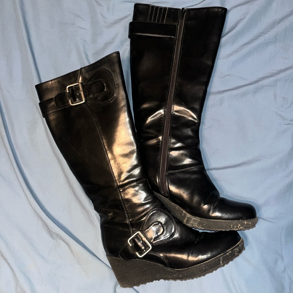 Unlisted A Kenneth Cole Production Black Leather Boots
